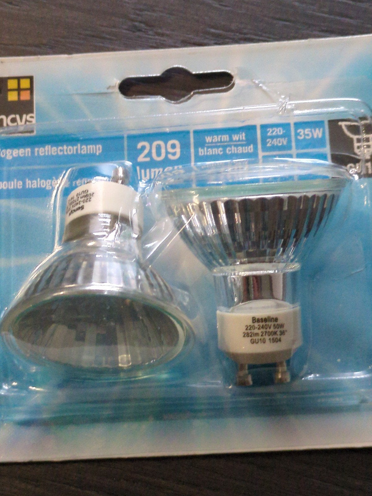 Halogeen reflectorlamp GU10 35W warm wit (2 stuks), 30 tot 60 watt, GU10, Nieuw, Ophalen of Verzenden