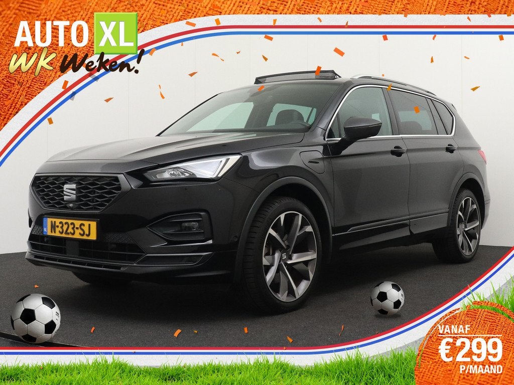 SEAT Tarraco 1.4 TSI PHEV FR Pano-dak Leder Elek.Trekhaak Do, Auto's, Seat, 150 pk, Zwart, Hybride Elektrisch/Benzine, SUV of Terreinwagen