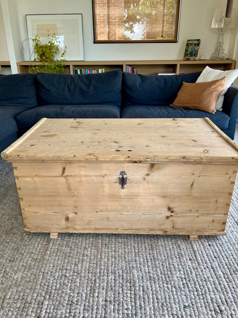 Atieke grenen dekenkist 120x69x52cm, Huis en Inrichting, Woonaccessoires | Kisten, Ophalen, Gebruikt, 100 tot 150 cm, 50 tot 75 cm