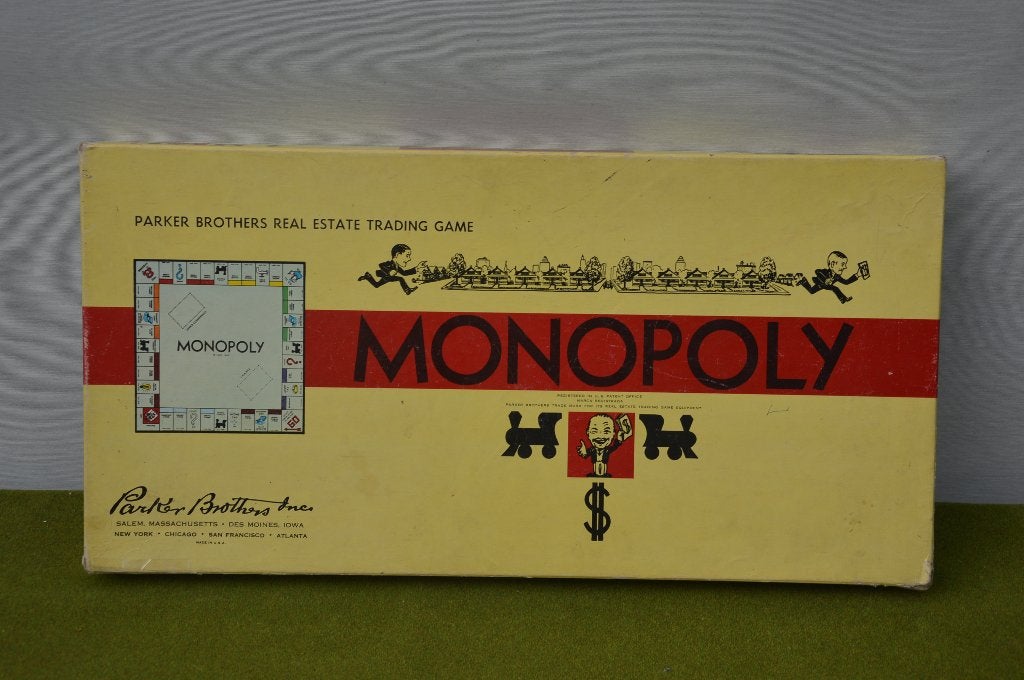 Oud Amerikaans Monopoly bordspel uit 1954 Parker Brothers, Vijf spelers of meer, Ophalen of Verzenden, Gebruikt, Parker Brothers