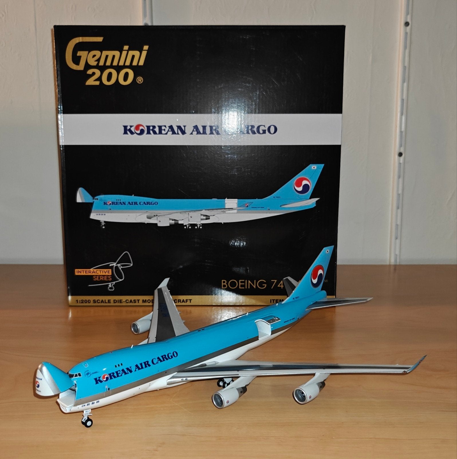 Korean Air Cargo Boeing 747-400F Interactive Gemini200, Ophalen of Verzenden, Schaalmodel