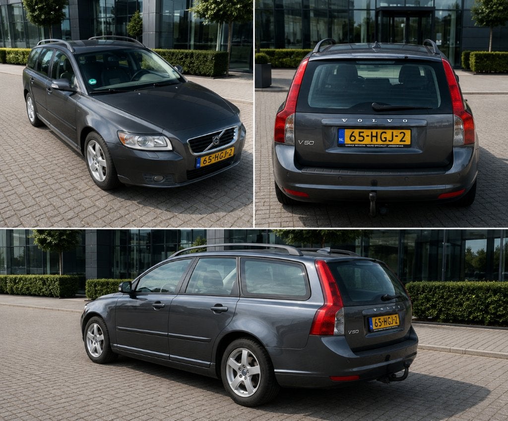 Volvo V50 2.4 170PK 2008 Grijs, Voorwielaandrijving, 700 kg, Automatische klimaatregeling, Stationwagon