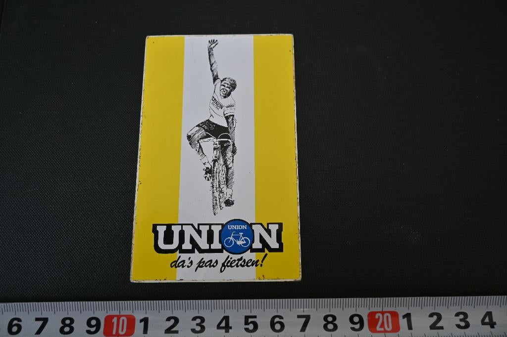 sticker fiets wielrennen UNION da's pas fietsen, Verzamelen, Ophalen, Zo goed als nieuw