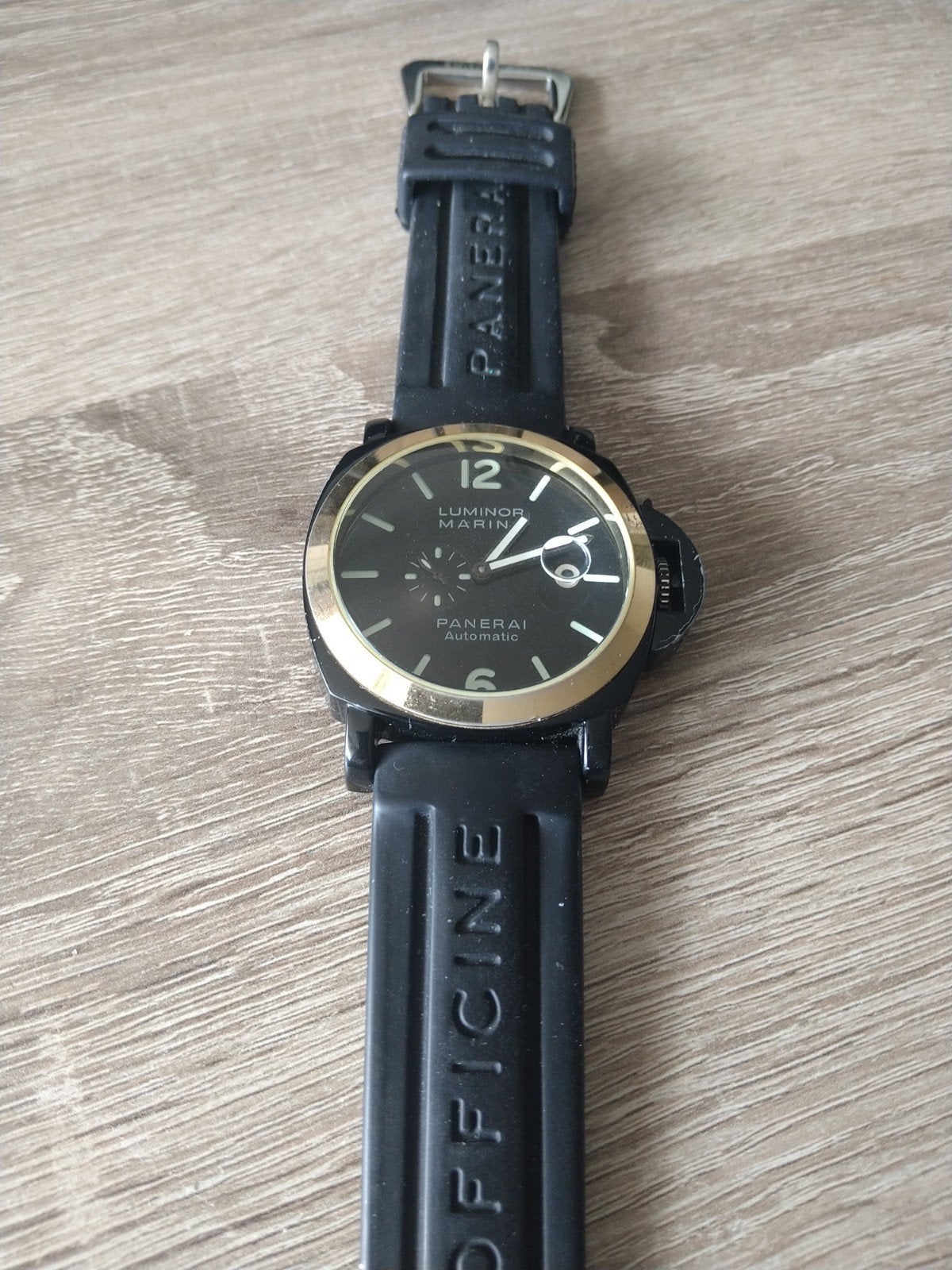 Panerai Luminor Marina Automatisch Horloge - Zwart/Goud, Overige merken, Staal, Polshorloge, Kunststof