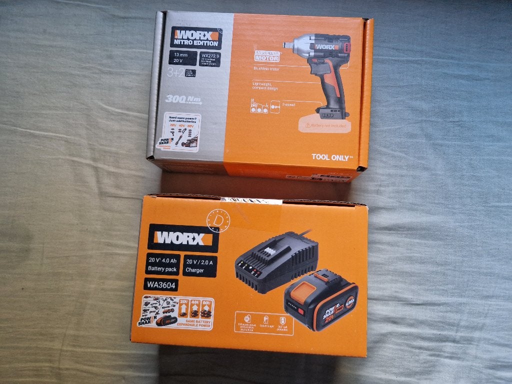 Worx borstelloze accu slagmoersleutel WX272.9 - 20V - 300Nm, Ophalen of Verzenden, Nieuw, Overige typen
