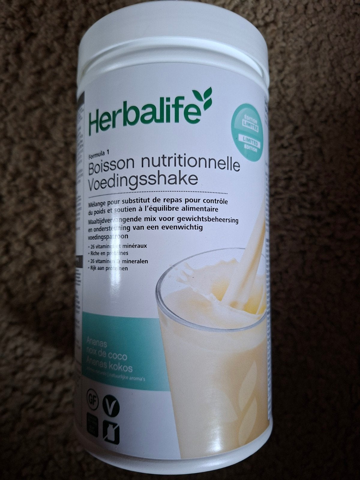 Herbalife Formula 1 Voedingsshake Ananas Kokos, Ophalen of Verzenden, Nieuw, Poeder of Drank