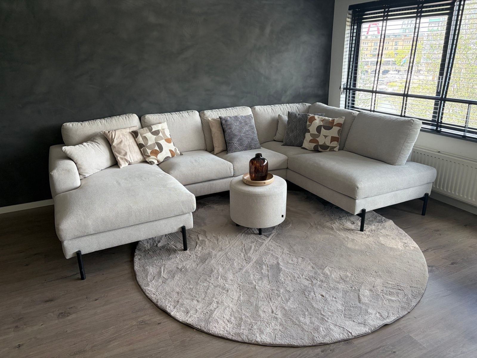 Japandi/Scandinaviche Montel U-bank| extra beschermlaag, Ophalen, 100 tot 125 cm, Hoekbank, 300 cm of meer
