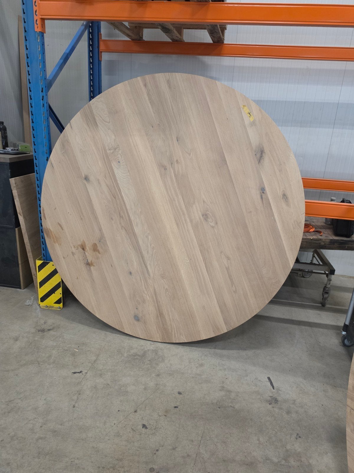Eiken rond tafelblad 40mm dik, onbehandeld