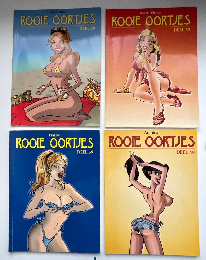 Rooie oortjes nr 1.2.3.4.11, Boeken, Meerdere stripboeken, Ophalen of Verzenden, Zo goed als nieuw