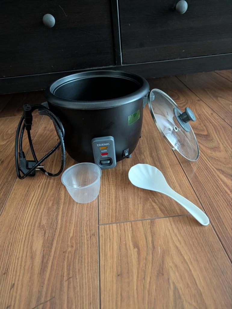Blokker Rijstkoker Zwart met Alle Benodigdheden, Witgoed en Apparatuur, Ophalen, Zo goed als nieuw