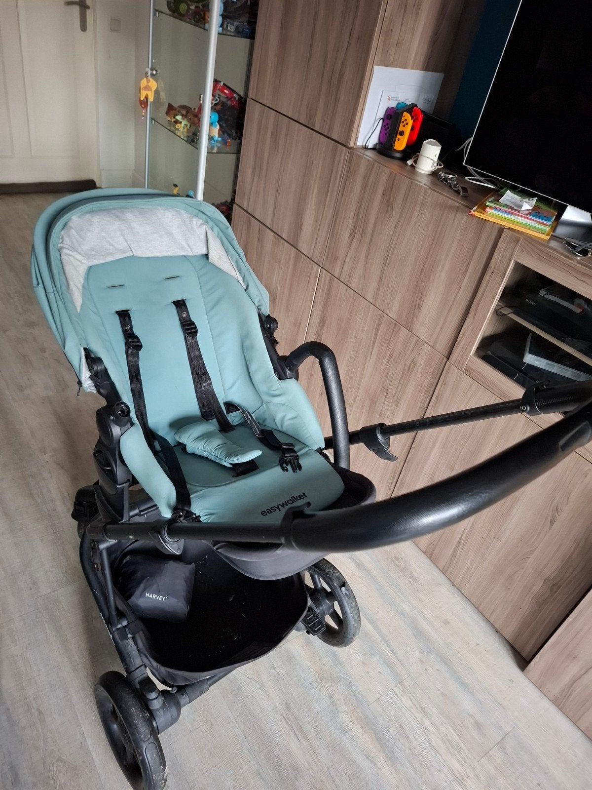 Easywalker Harvey 2 kinderwagen met reiswieg, Gebruikt, Combiwagen, Verstelbare duwstang, Ophalen