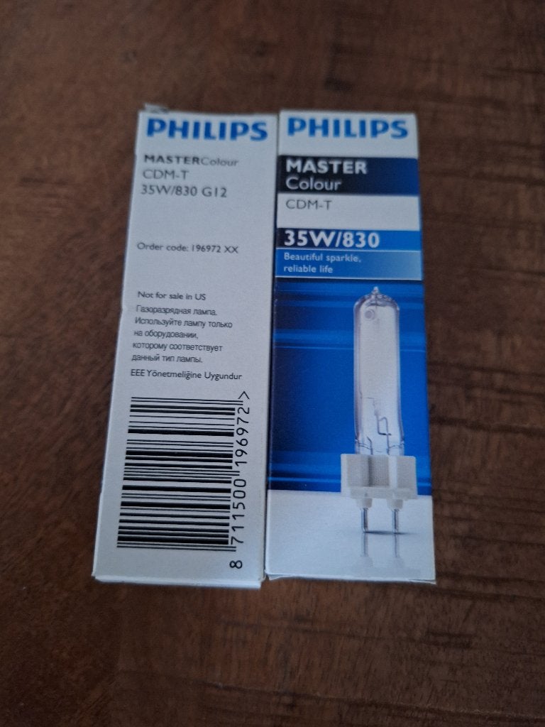 2x Philips Master CDM-T 35W 830 G12 - 8711500196972, Nieuw, G12, Ophalen of Verzenden, Warm wit