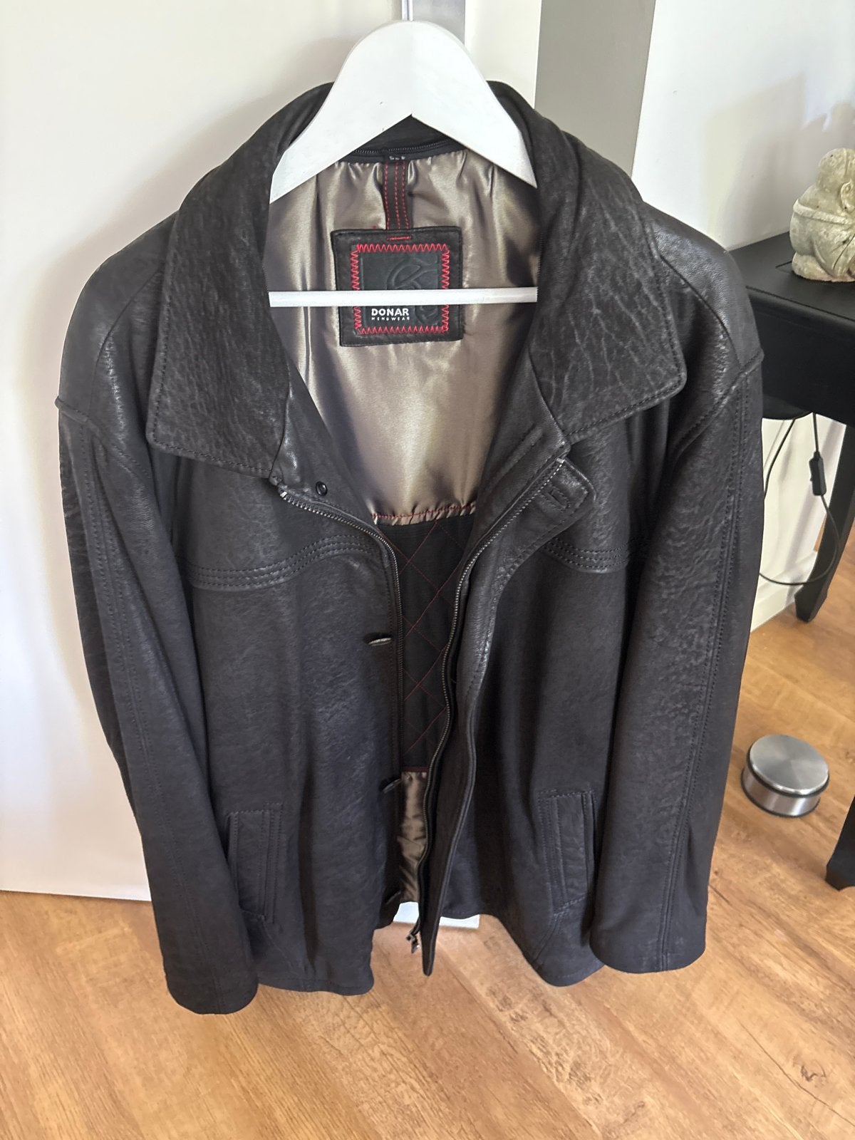 Donar Heren Leren Jas Maat 58 (XL), Ophalen of Verzenden, Zo goed als nieuw, Maat 56/58 (XL), Zwart