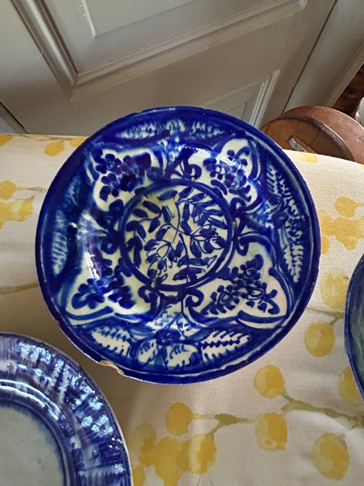 3 Antiek Delfts Blauw Bord -, 21 cm, 18e eeuw, Ophalen of Verzenden
