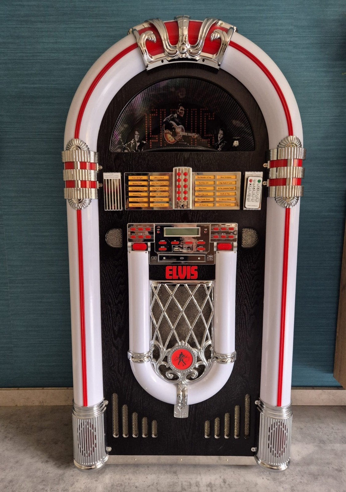Luxe Ricatech Elvis Jukebox XXL (LED, CD, USB, Bluetooth) –, Verzamelen, Ophalen, Zo goed als nieuw, 1970 tot heden, Overige merken