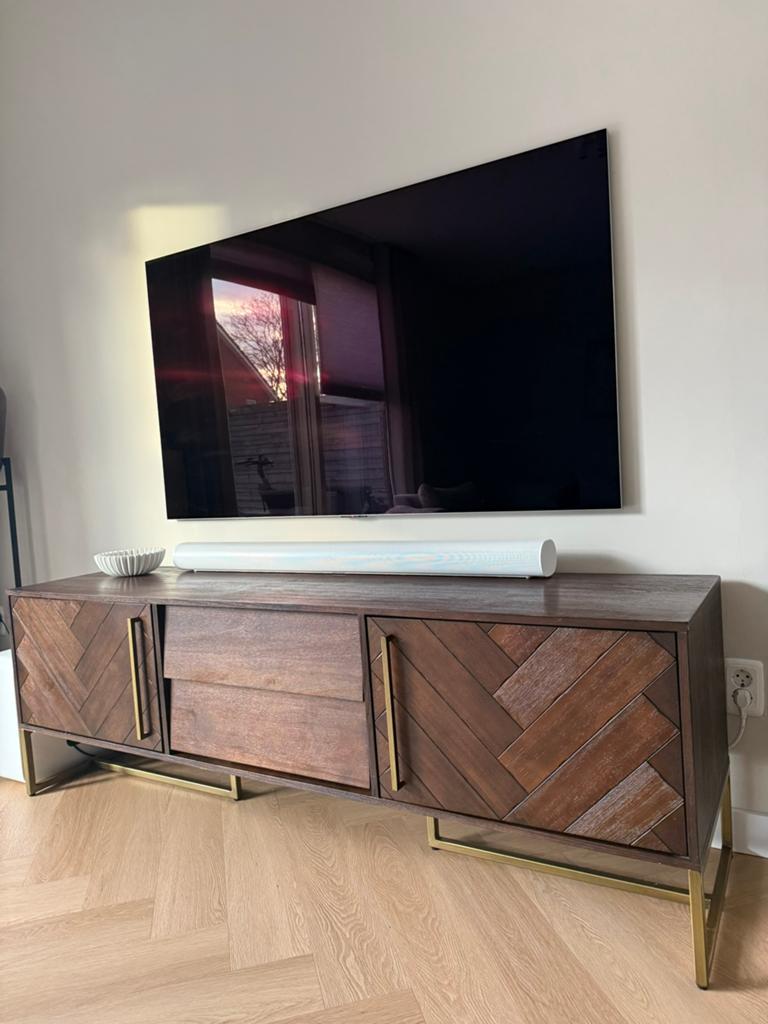 Dutchbone TV Meubel 180 cm - Stijlvol & Ruimtebesparend, Ophalen, 150 tot 200 cm, Zo goed als nieuw, Met lade(s)