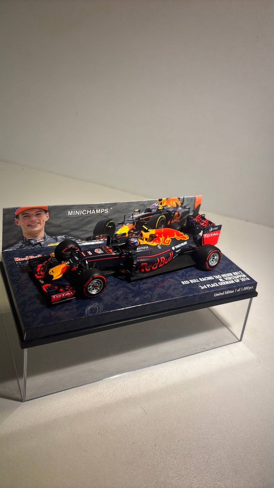 F1 red bull rb12 M.Verstappen 3r german 2016 minichamps 1.43, Auto, Ophalen of Verzenden, MiniChamps, A