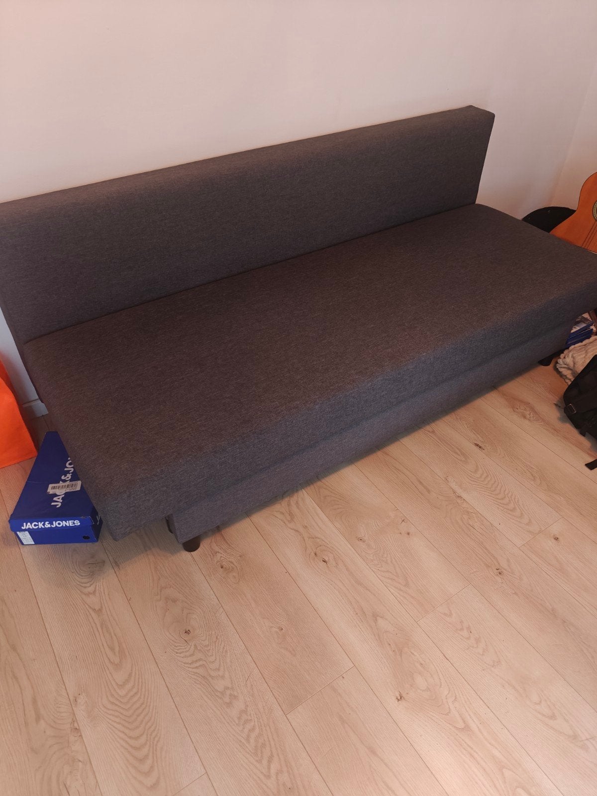Ikea slaapbank Donkergrijs - gratis ophalen, Ophalen of Verzenden, Tweepersoons, 140 cm