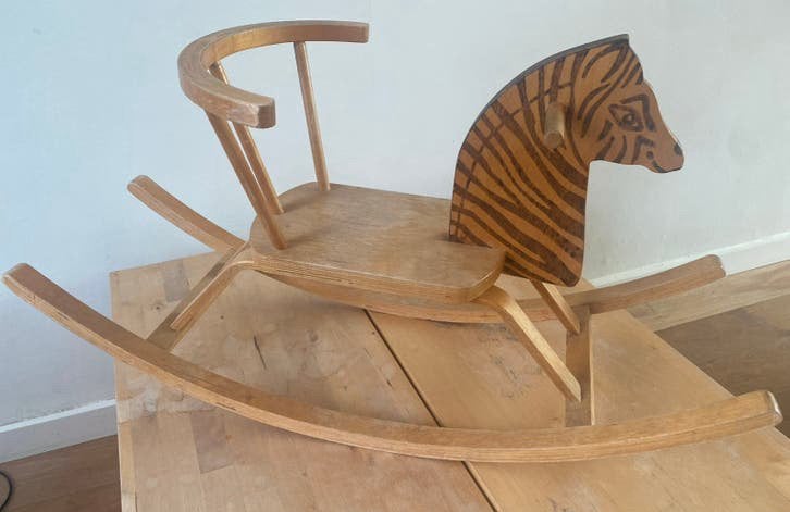 Houten zebra-hobbelpaard voor peuters, Ophalen, Gebruikt, Overige typen
