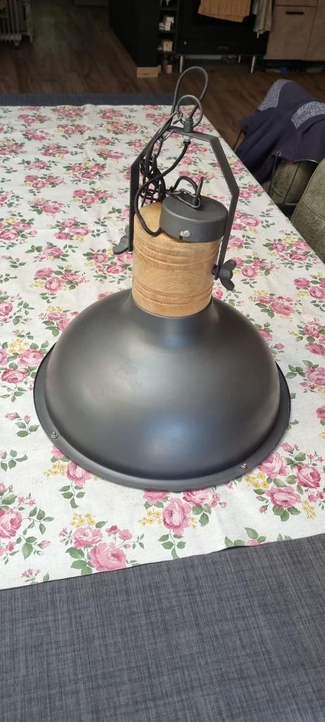 Industrieel hanglamp, Huis en Inrichting, Lampen | Hanglampen, Ophalen, Zo goed als nieuw, Metaal, Minder dan 50 cm