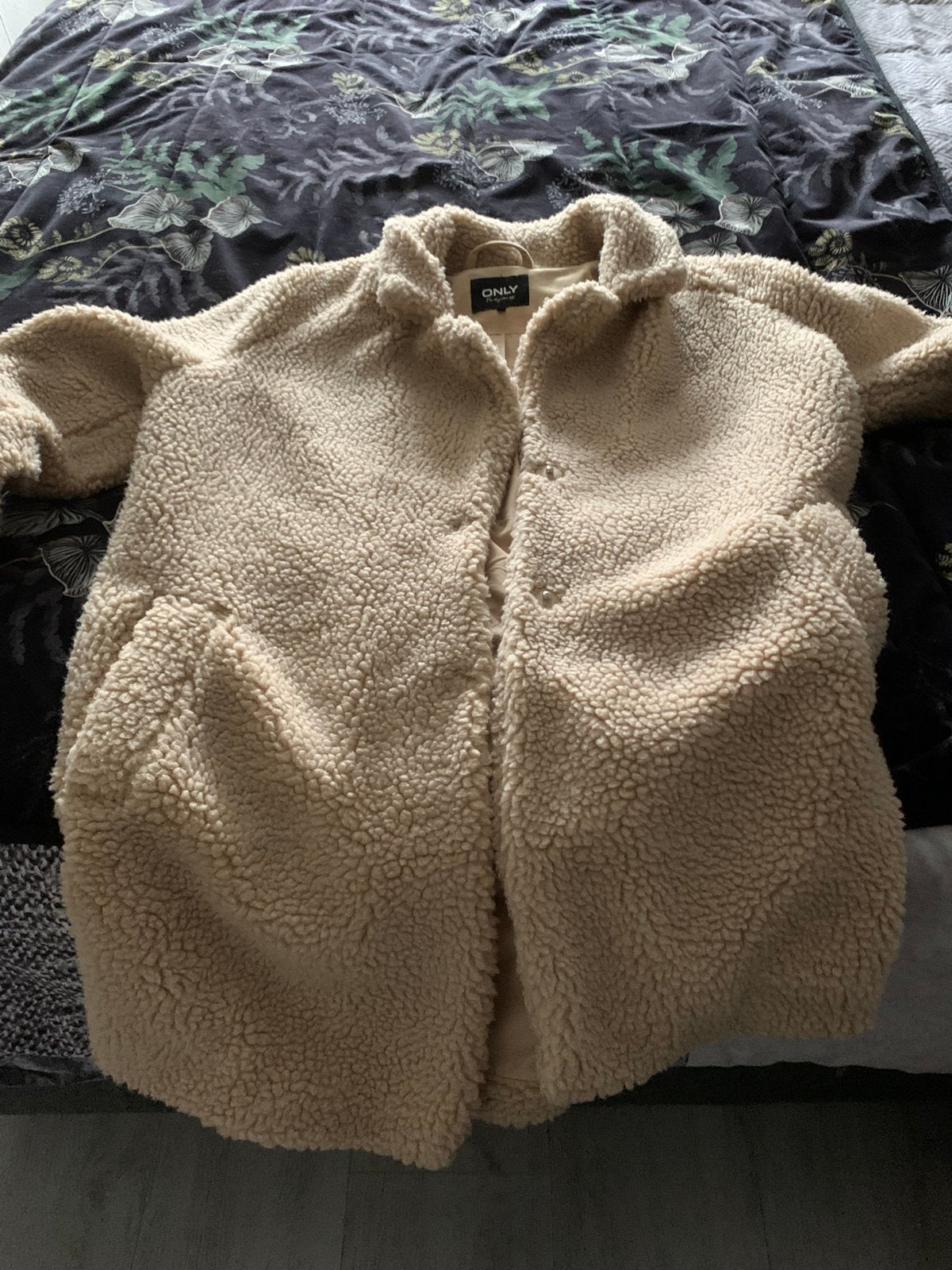 Jas beige teddy stof only maat l, Ophalen, Zo goed als nieuw, Beige