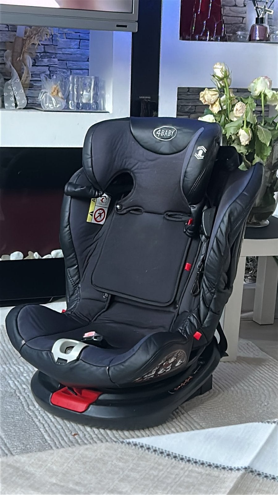 4Baby Autostoel Zwart, Autogordel of Isofix, 0 t/m 18 kg, Verstelbare rugleuning, Zo goed als nieuw