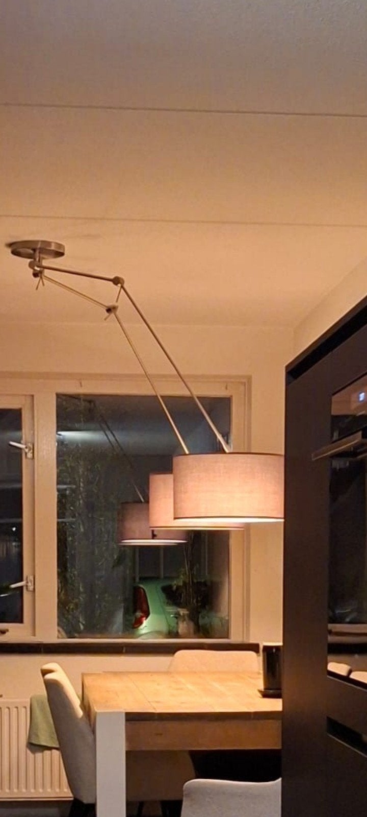 Dimbare LED hanglamp Lumidora, 3 standen en 2 kappen, Ophalen, Gebruikt, Metaal