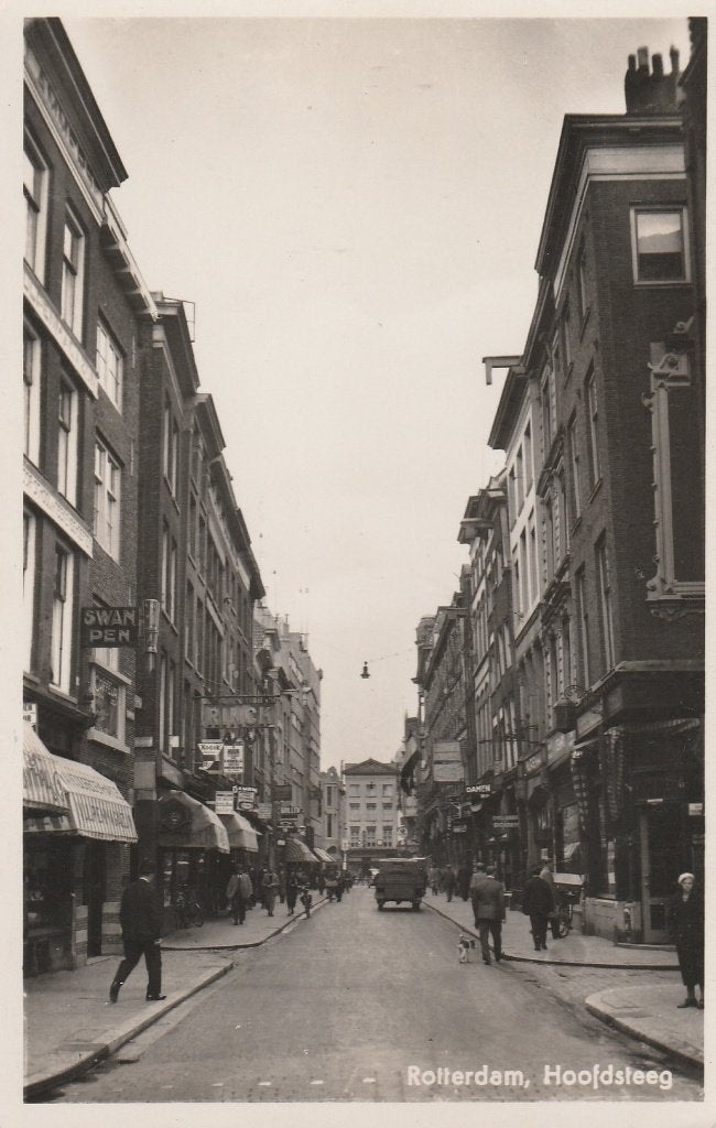Rotterdam   Hoofdsteeg, Ophalen of Verzenden, 1920 tot 1940, Gelopen, Zuid-Holland