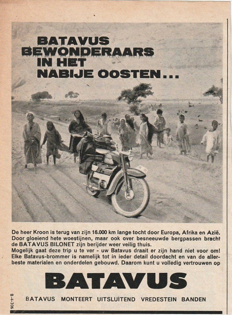 retro reclame 1964 Batavus Bilonet brommer in het Oosten, Verzenden, Overige typen