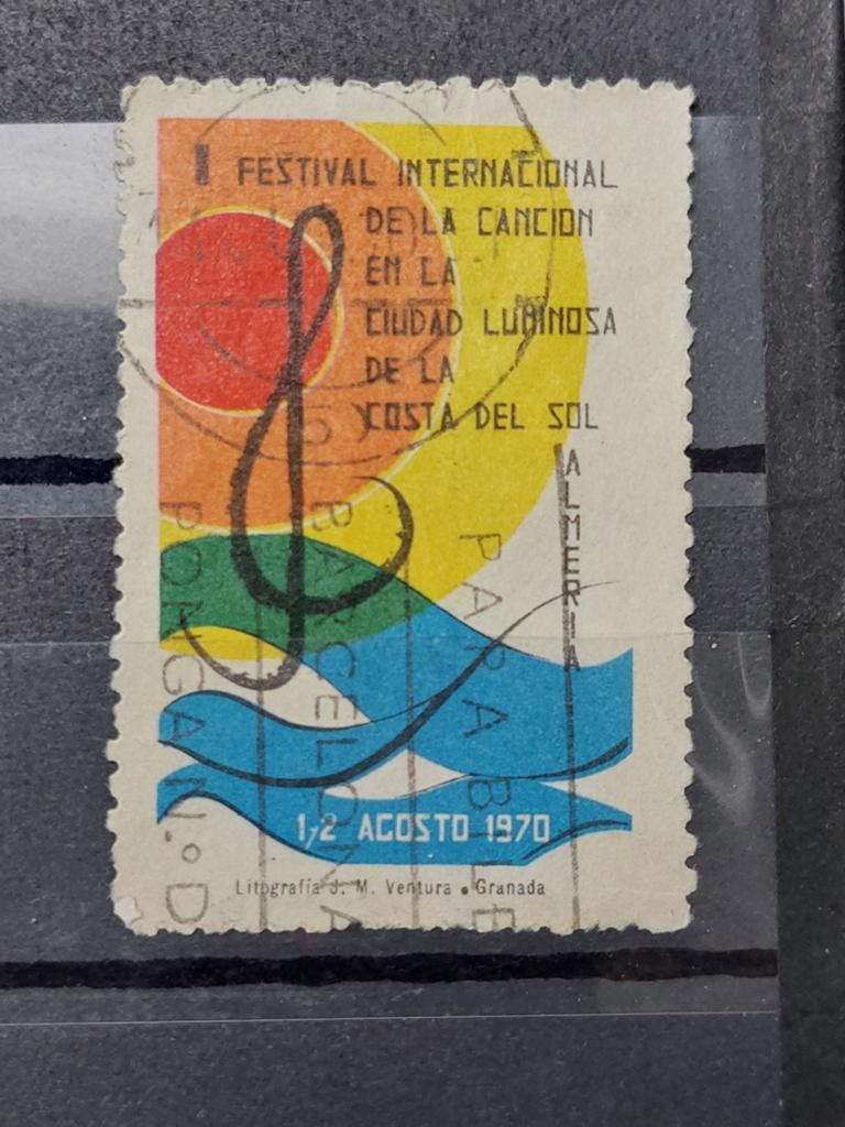 Spanje - 1e Internationaal Songfestival Almeria 1970, Ophalen of Verzenden, Gestempeld