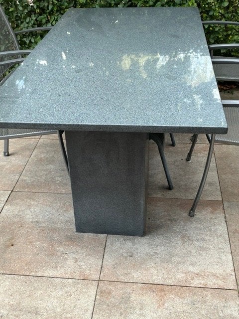 Granieten tuintafel, Tuin en Terras, Ophalen, Zo goed als nieuw, Rechthoekig, Overige materialen