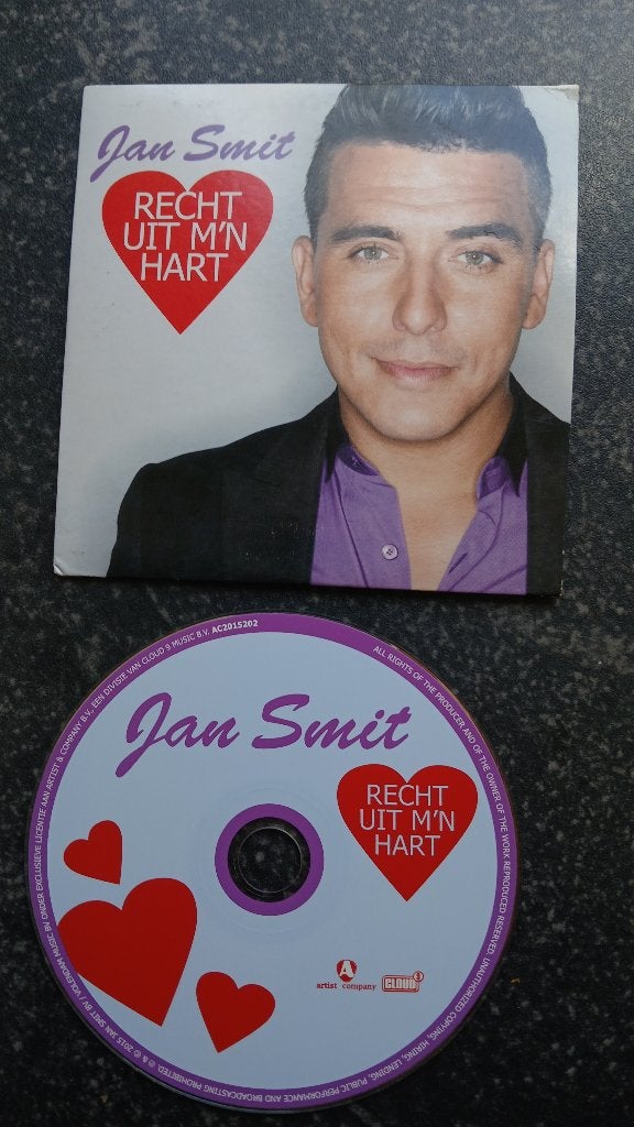 Jan Smit - Recht Uit m'n Hart (CD Single), Ophalen of Verzenden, Zo goed als nieuw, Levenslied of Smartlap