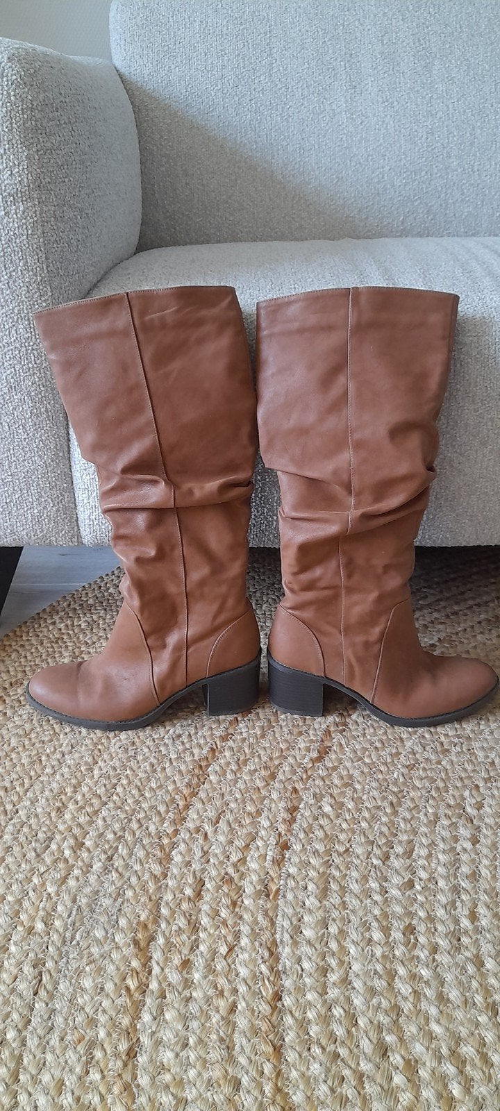 Laarzen, cowboy # boho look, cognac kleur, maat 40, ZGAN, Ophalen of Verzenden, Zo goed als nieuw, Bruin, Hoge laarzen