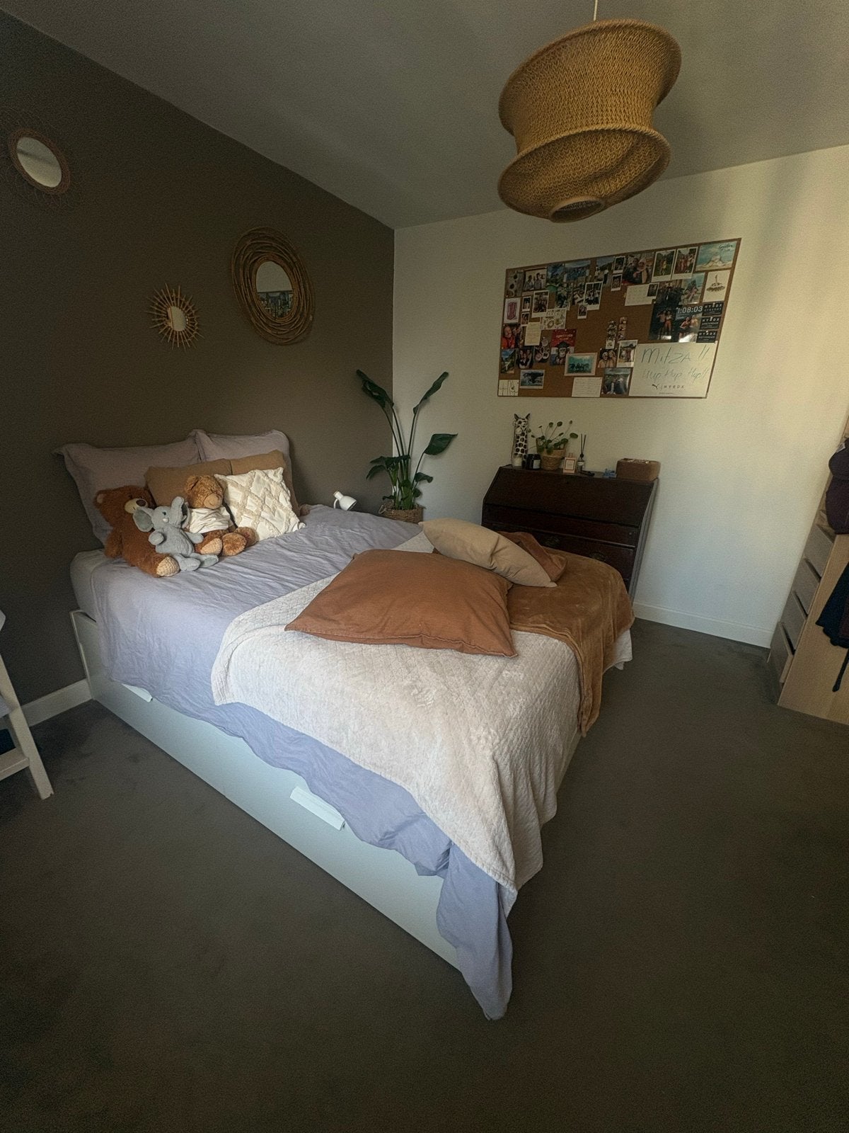 IKEA BRIMNES bed 140x200cm met lades, Gebruikt, Wit, Tweepersoons, 200 cm
