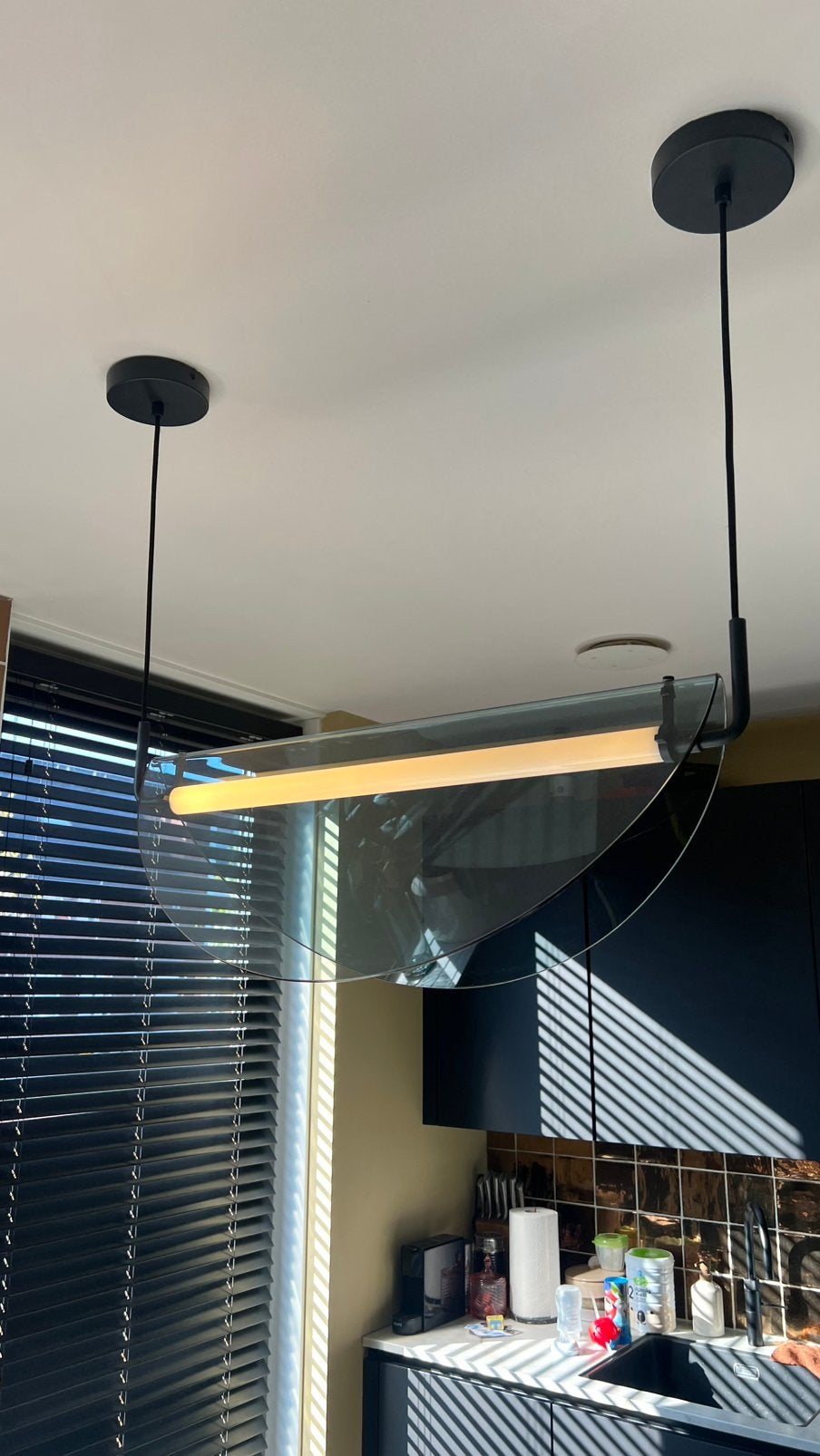 Hanglamp Rani, Ophalen of Verzenden, Zo goed als nieuw, Glas