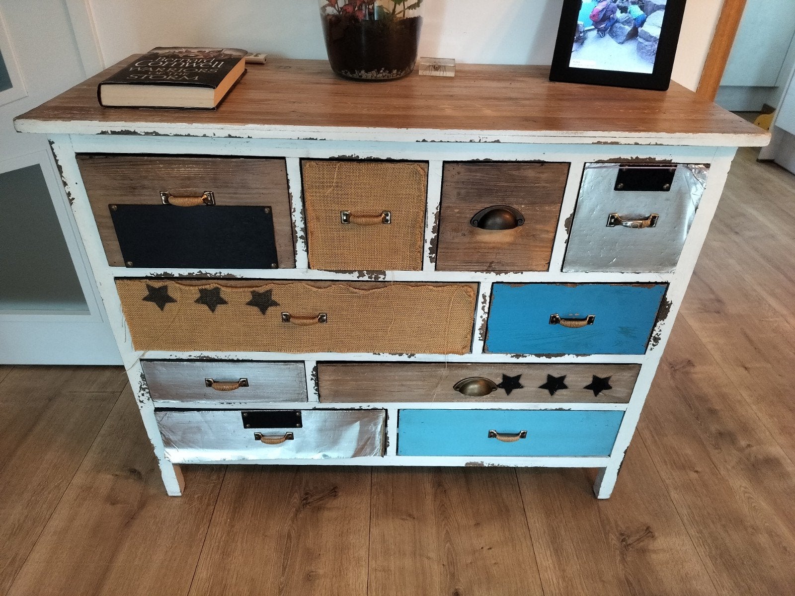 Unieke ladekast 100x41,5x81 - Brocante stijl, Ophalen, Gebruikt, 100 tot 150 cm, Met lade(s)