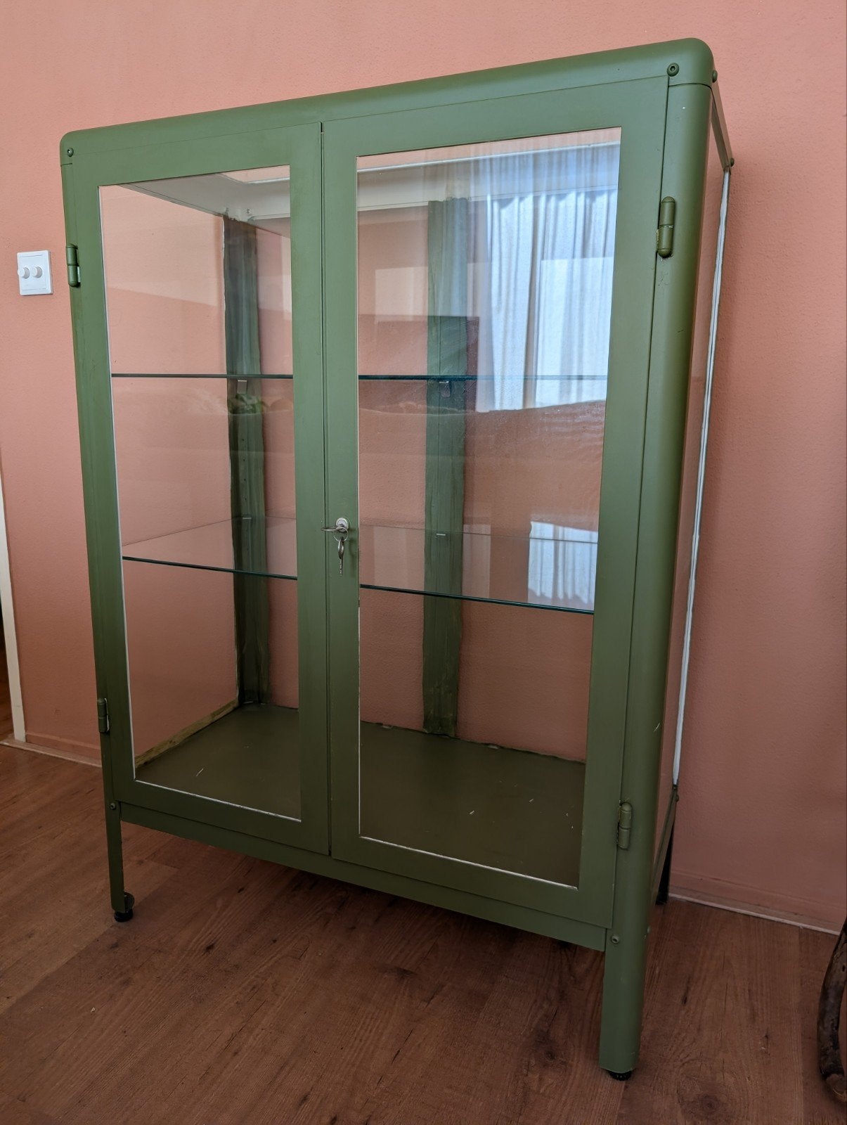 IKEA Fabrikör vitrinekast - groen, 113x79x39 cm, Ophalen, Gebruikt, 100 tot 150 cm, 50 tot 100 cm