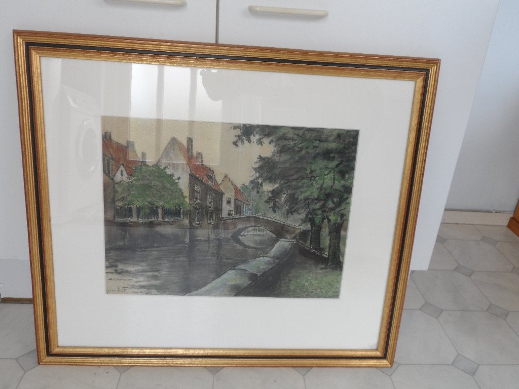 Ger van vliet - schilderij, Antiek en Kunst, Kunst | Schilderijen | Klassiek, Ophalen, Ingelijst, Landschap
