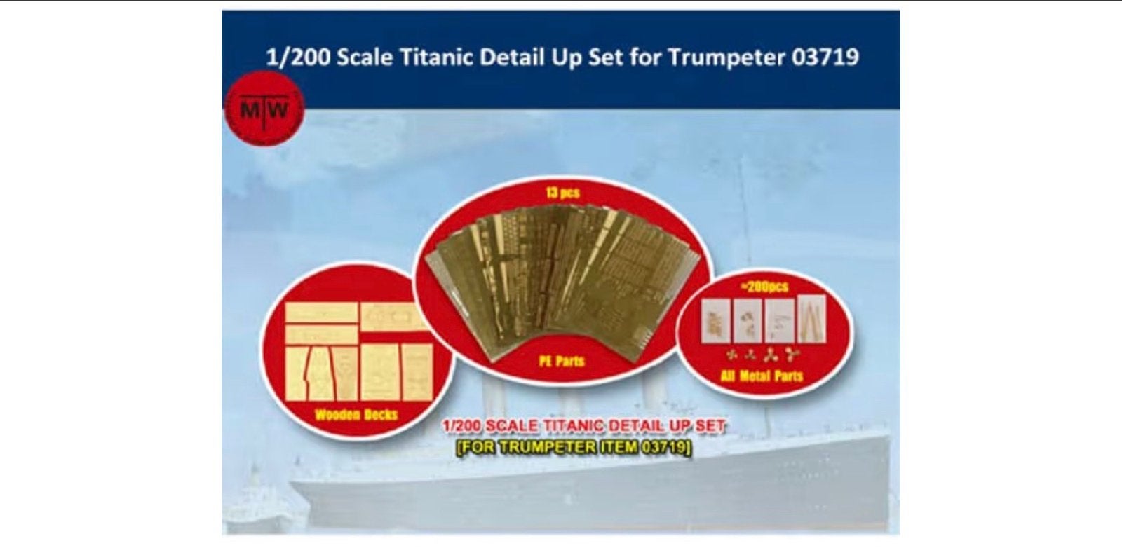1/200 Schaal Titanic Detail Up Set voor Trumpeter 03719, Hobby en Vrije tijd, Modelbouw | Boten en Schepen, Ophalen of Verzenden
