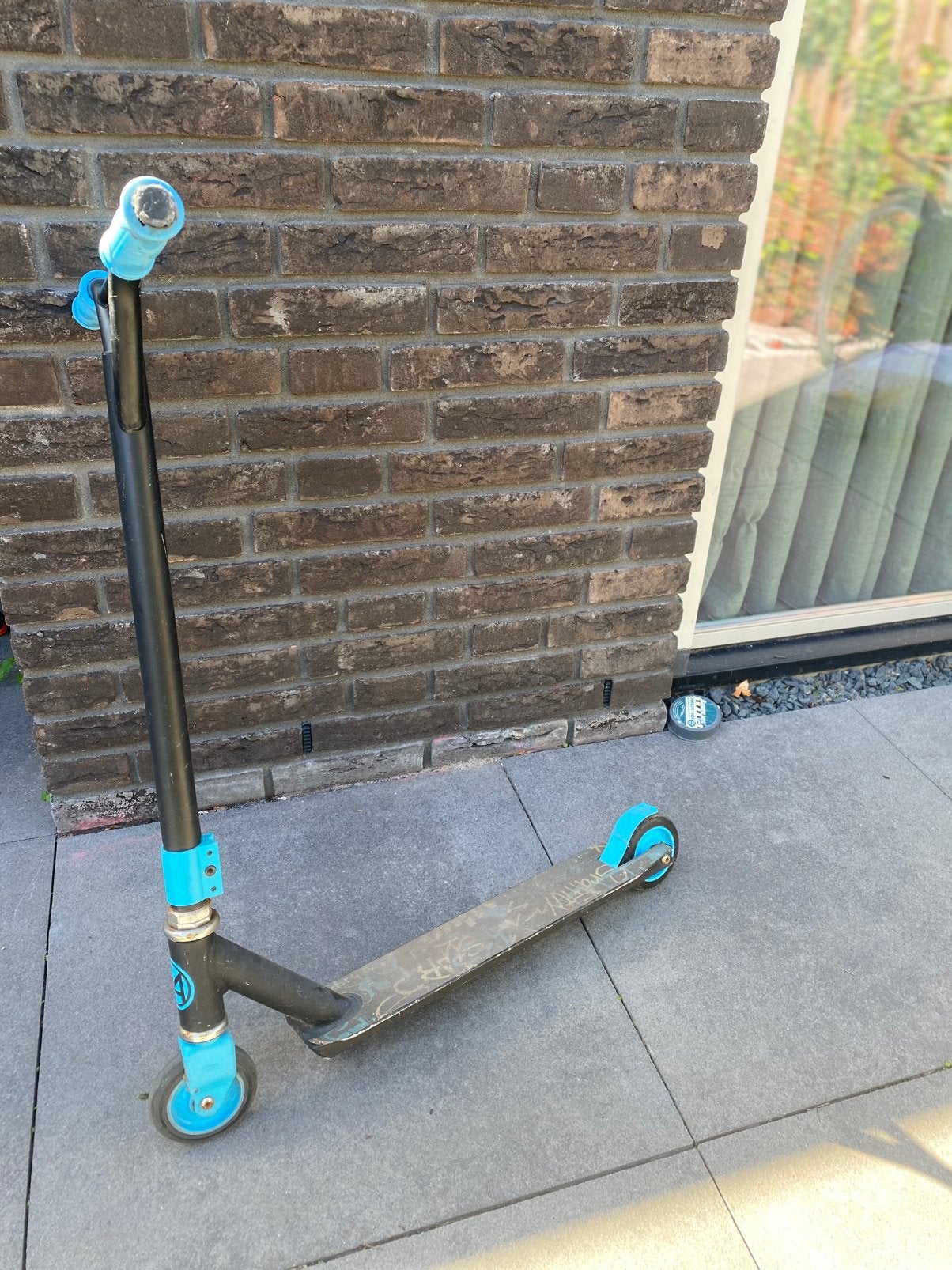 Blauwe stuntstep, Ophalen, Gebruikt, Gewone step