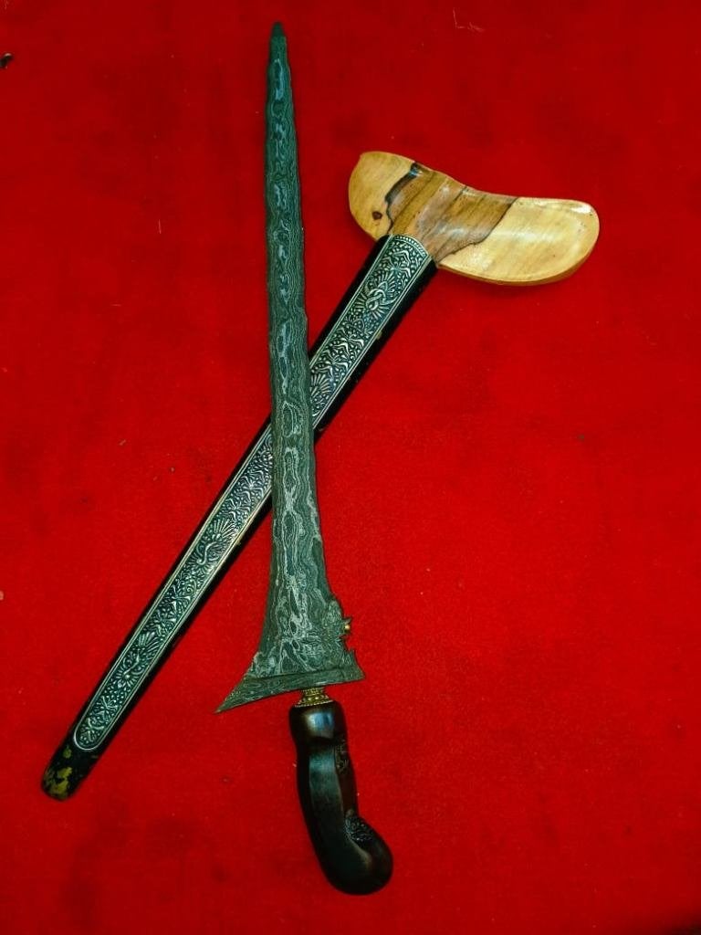 Antieke Keris Naga Siluman Ngulit Semangka Timoho SUW80, Wapen, Verzenden, Overige materialen, Indonesië