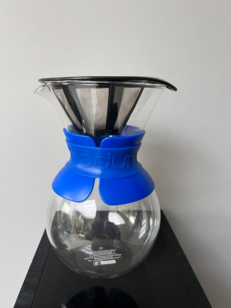 BODUM POUR OVER GLAZEN KOFFIEMAKER SLOW KOFFIE MET ZEEF, Ophalen of Verzenden, Zo goed als nieuw