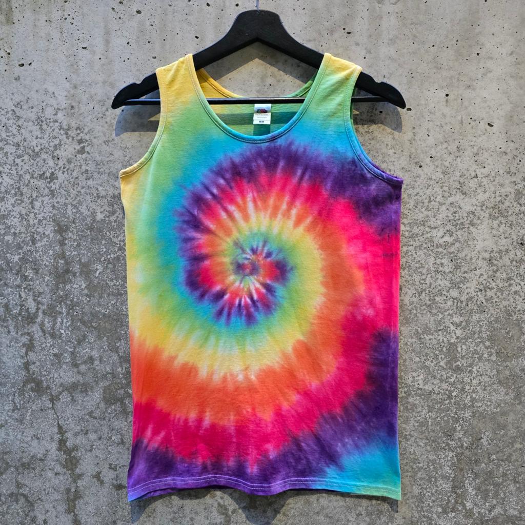 Hand geverfd regenboog spiral tie dye heren tanktop maat S, Overige kleuren, Spiral Creaties, Nieuw, Ophalen of Verzenden