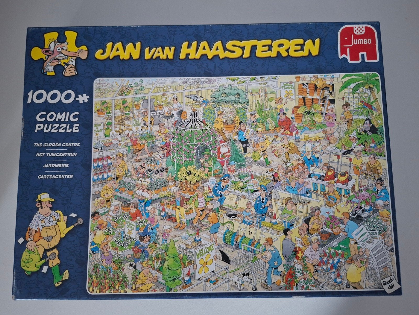 Jan van Haasteren puzzel 1000 stukjes - Het tuincentrum, Ophalen of Verzenden, 500 t/m 1500 stukjes, Zo goed als nieuw