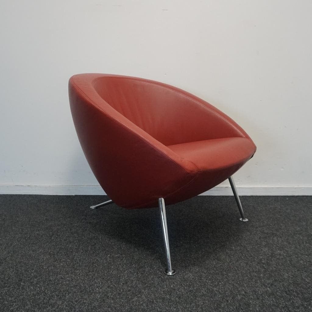 Artifort Hanna Design Fauteuil | Rood Leer | Design Stoelen, Huis en Inrichting, Fauteuils, Gebruikt, -, Minder dan 75 cm, -