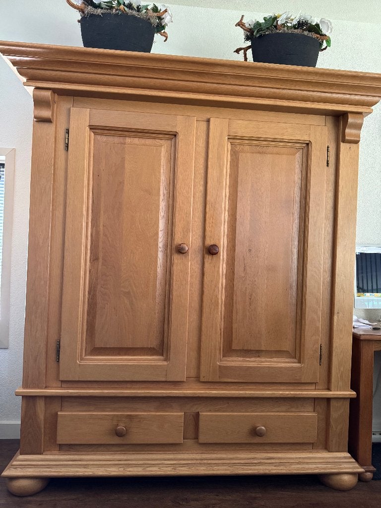 Eiken broodkast, Huis en Inrichting, Kasten | Buffetkasten, Ophalen, Gebruikt, Met deur(en), 150 tot 200 cm