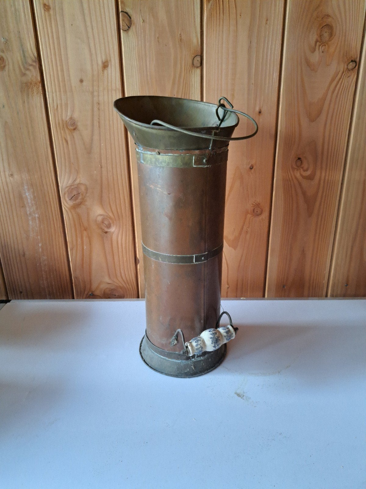 Antieke Koperen Kolenkit / Paraplubak, Ophalen of Verzenden, Koper