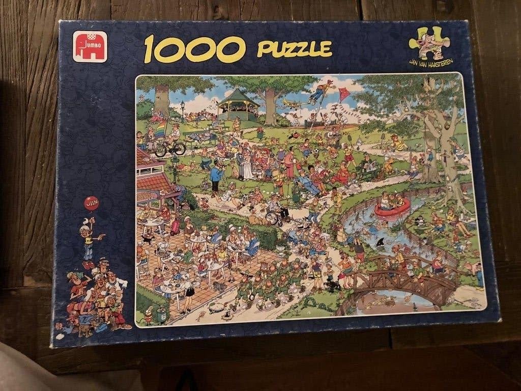Jan van Haasteren - Het Park 1000 puzzelstukjes, Ophalen of Verzenden, 500 t/m 1500 stukjes, Zo goed als nieuw, Legpuzzel