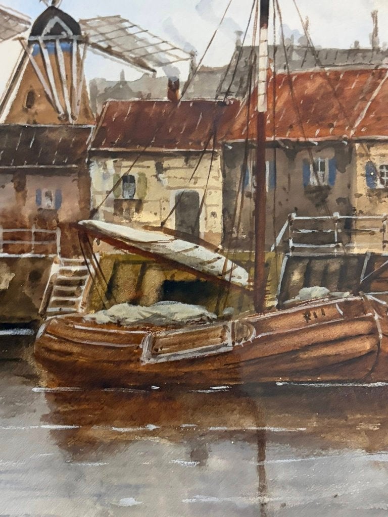 Hermanus Koekkoek II jr. 1836-1909 tekening Overvoorde, Maritiem / water, Bijzondere lijst, Ophalen of Verzenden, Klassiek