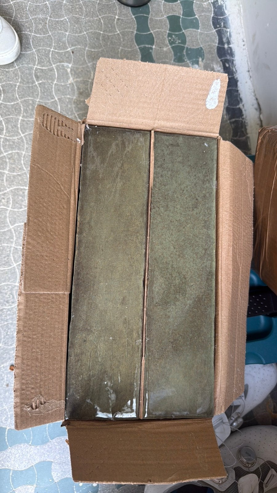 Leuke groene Wandtegels (meteor moss) 7,5x30 cm - 4,5m2, Ophalen, Nieuw, Minder dan 20 cm, 20 tot 40 cm